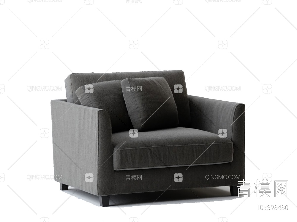 单人沙发3D模型下载【ID:398480】