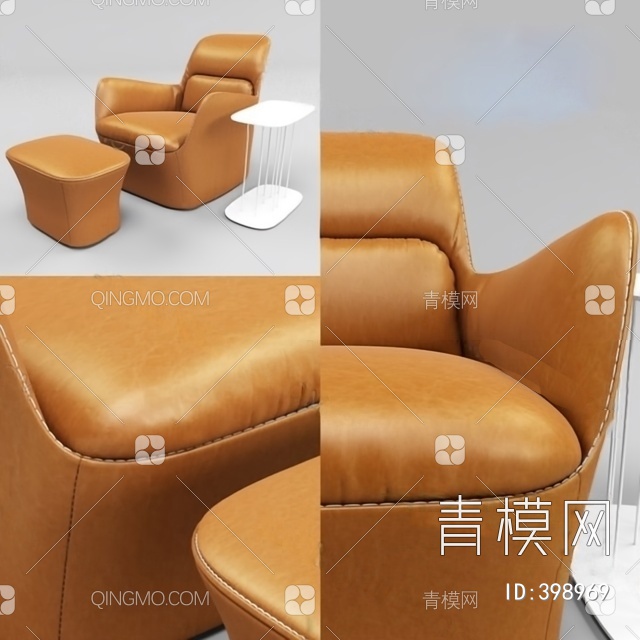 单人沙发3D模型下载【ID:398969】