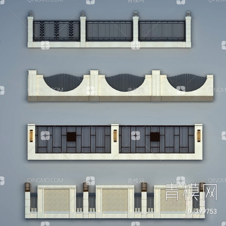 围墙3D模型下载【ID:399753】