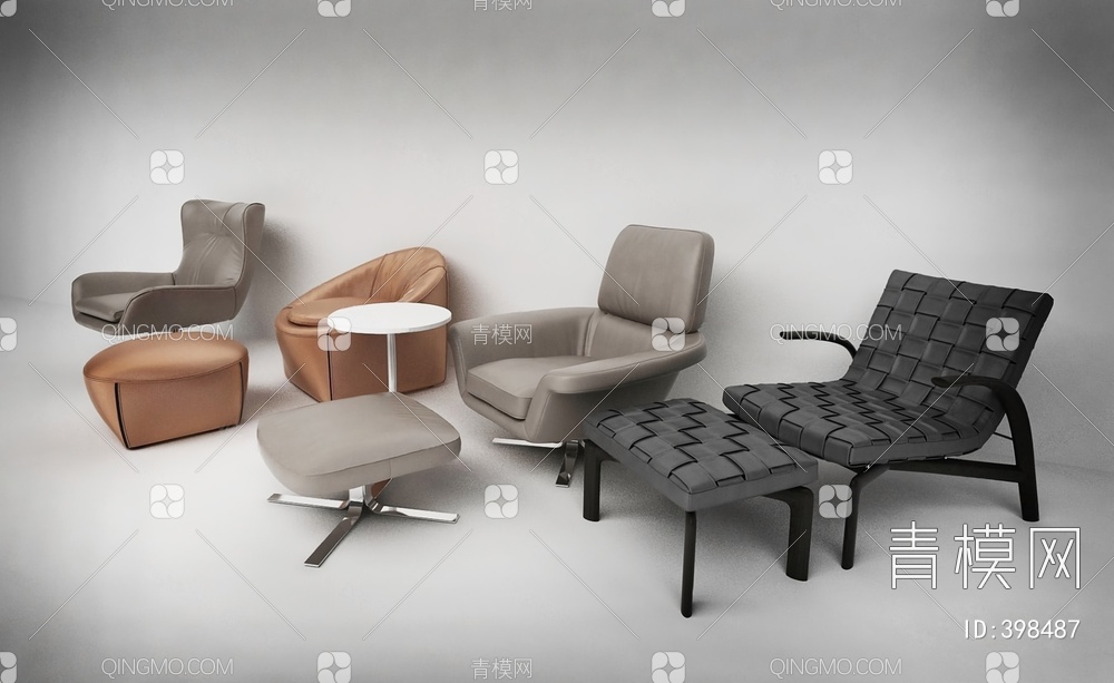 单人沙发3D模型下载【ID:398487】