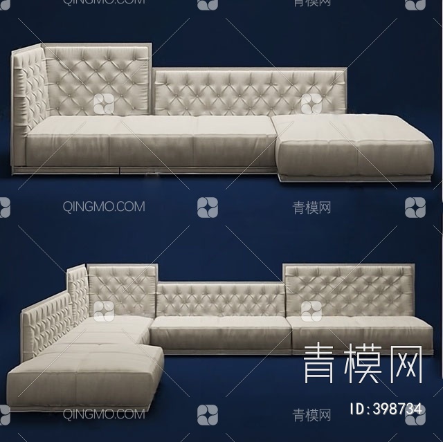 多人沙发3D模型下载【ID:398734】