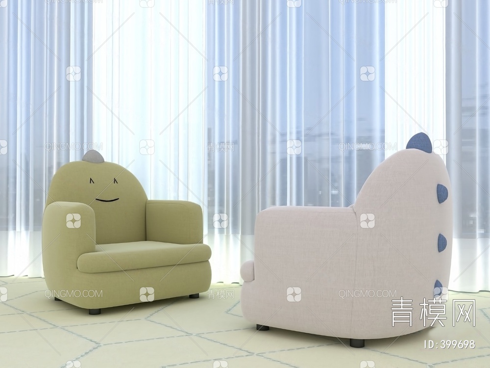 单人沙发3D模型下载【ID:399698】
