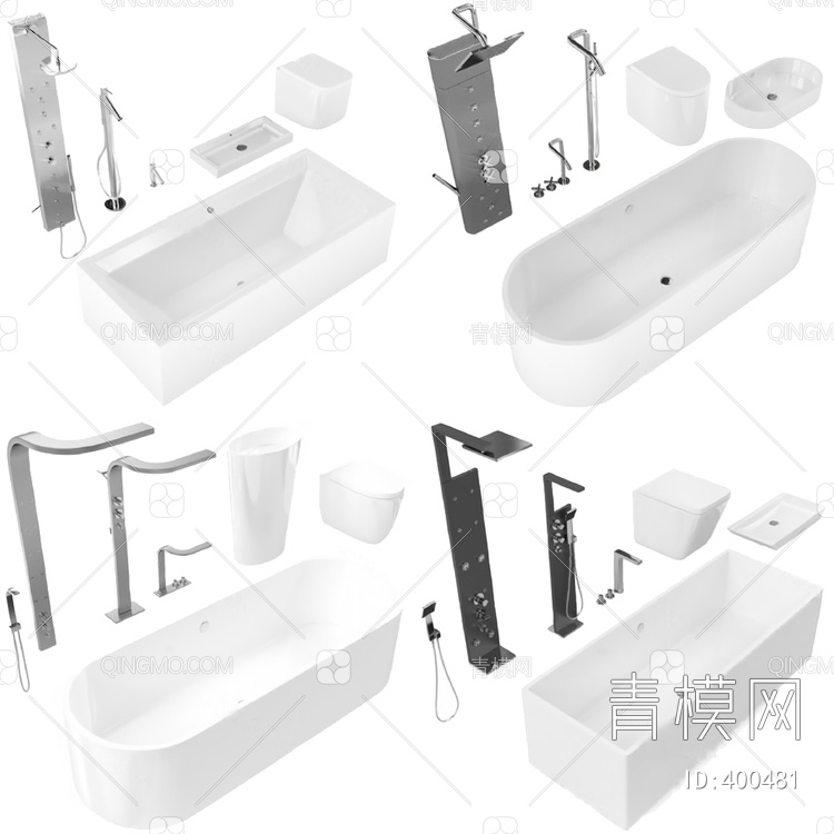卫浴器具3D模型下载【ID:400481】