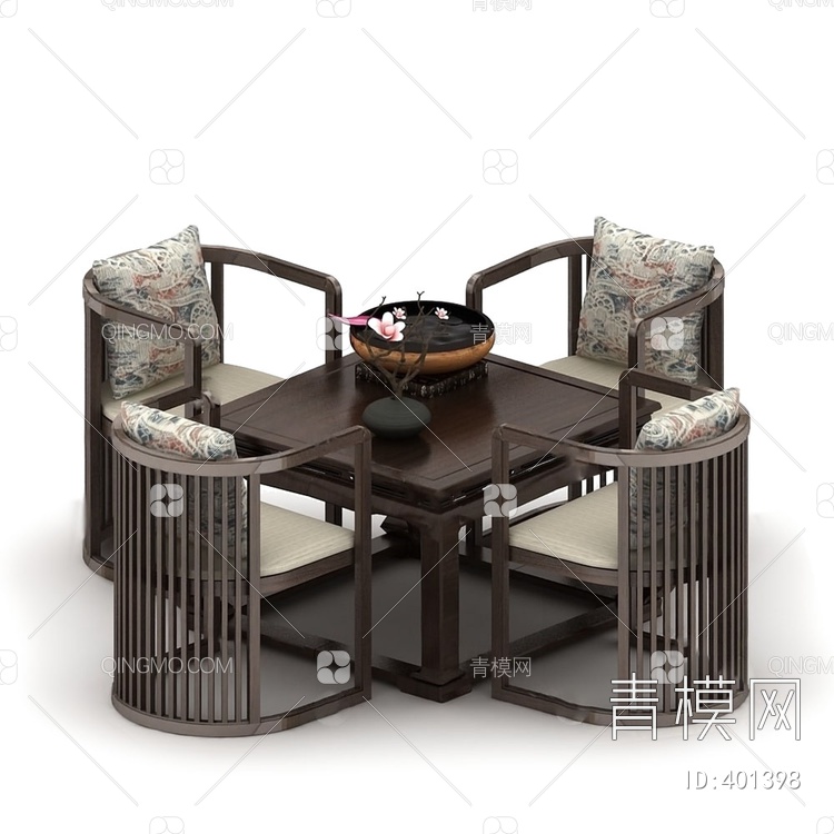 休闲桌椅组合3D模型下载【ID:401398】