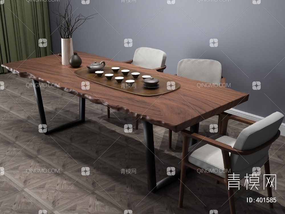 茶桌椅3D模型下载【ID:401585】