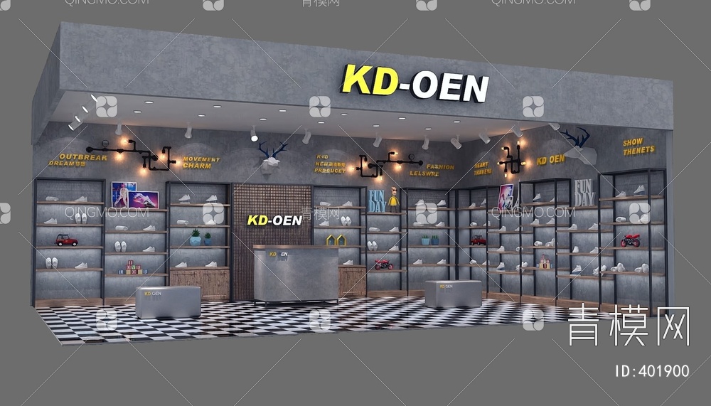 鞋店3D模型下载【ID:401900】