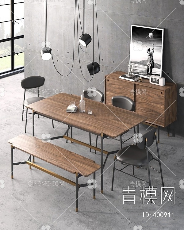 餐桌椅3D模型下载【ID:400911】