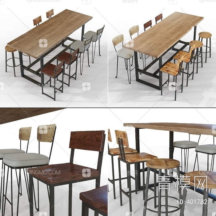 桌椅组合3D模型下载【ID:401782】