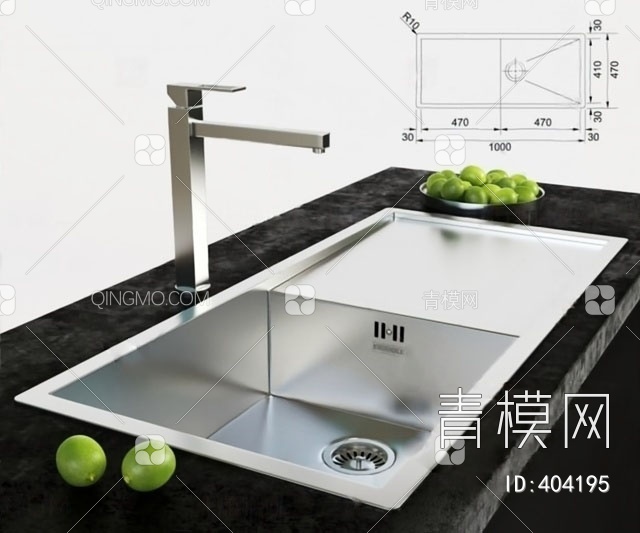 洗菜盆3D模型下载【ID:404195】