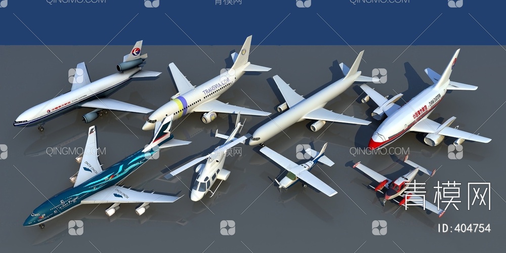 客机3D模型下载【ID:404754】