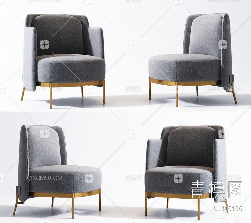 沙发椅3D模型下载【ID:405155】