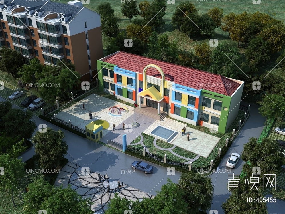 幼儿园建筑3D模型下载【ID:405455】