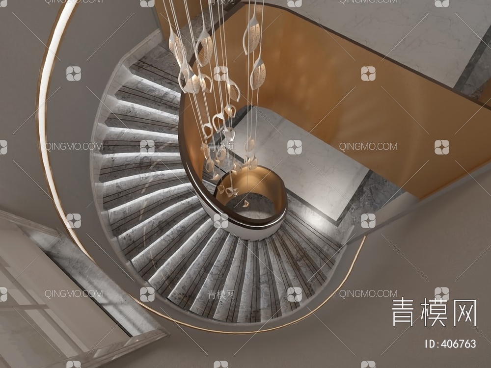 旋转楼梯3D模型下载【ID:406763】