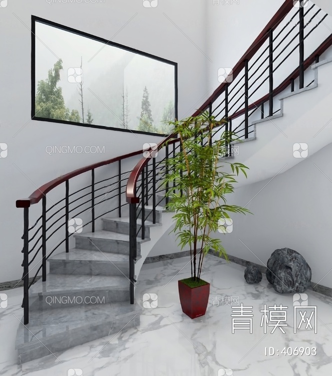 旋转楼梯3D模型下载【ID:406903】