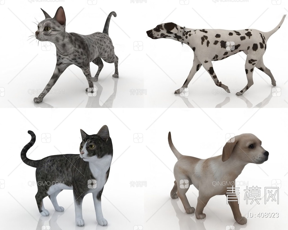 猫狗3D模型下载【ID:408023】