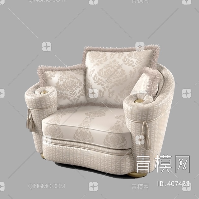 单人沙发3D模型下载【ID:407423】