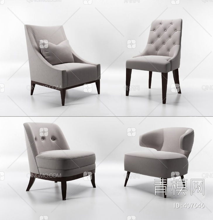 单人沙发3D模型下载【ID:407646】
