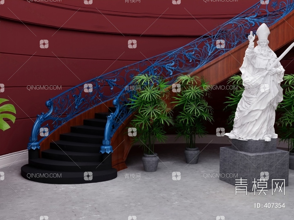 旋转楼梯3D模型下载【ID:407354】