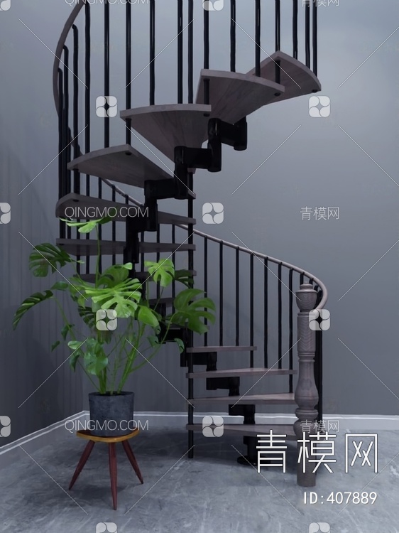 旋转楼梯3D模型下载【ID:407889】