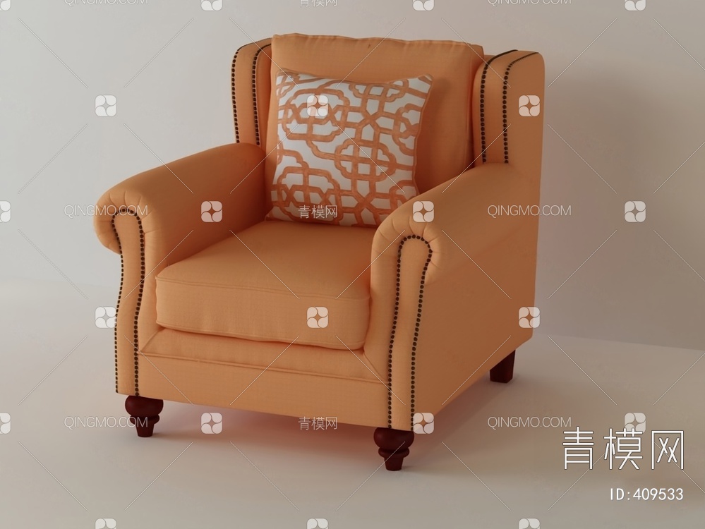 单人沙发3D模型下载【ID:409533】