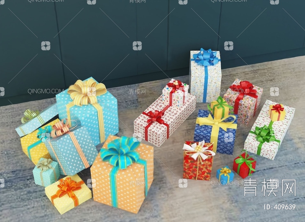 礼品盒3D模型下载【ID:409639】