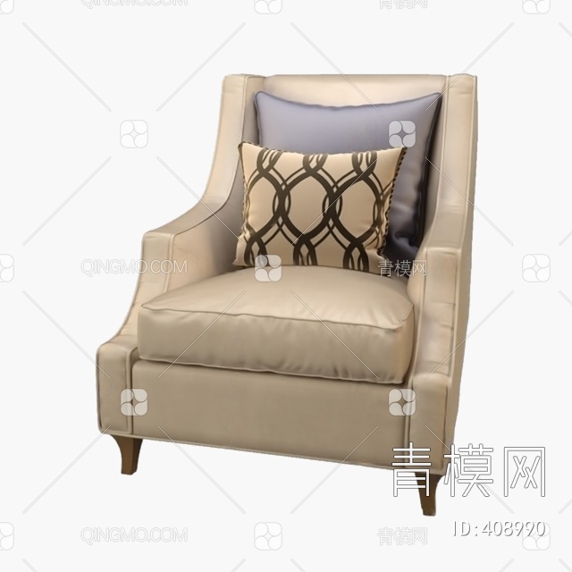 单人沙发3D模型下载【ID:408990】