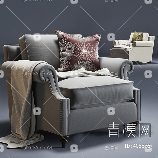 单人沙发3D模型下载【ID:408676】