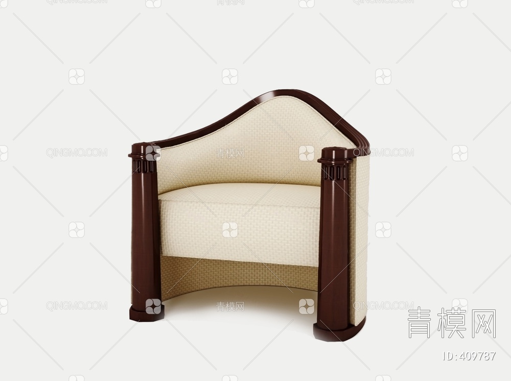 单人沙发3D模型下载【ID:409787】