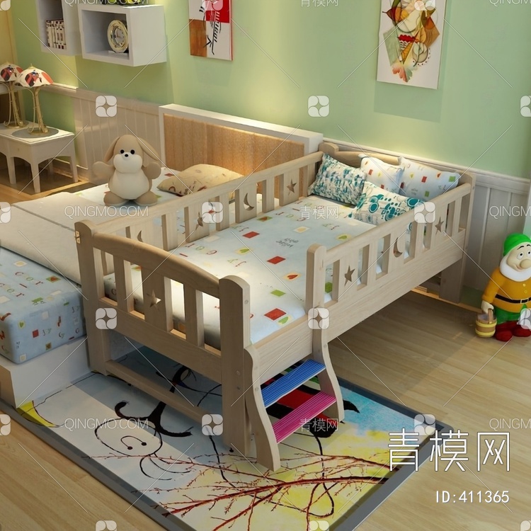 儿童床3D模型下载【ID:411365】