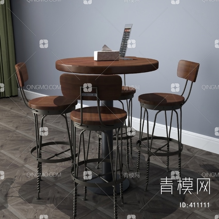 餐桌椅组合3D模型下载【ID:411111】