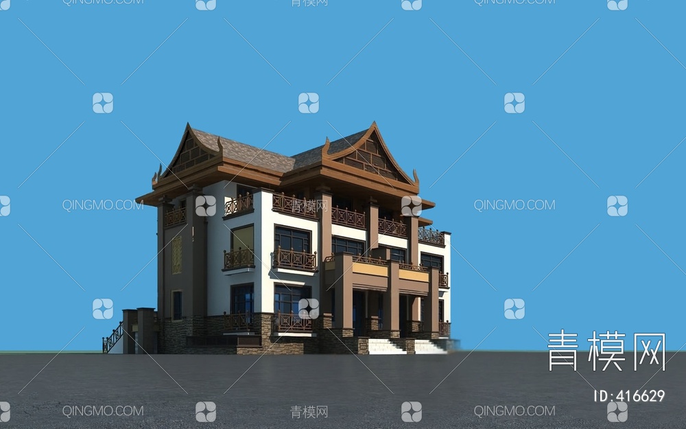 酒店建筑3D模型下载【ID:416629】