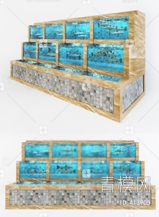 海鲜池3D模型下载【ID:413905】