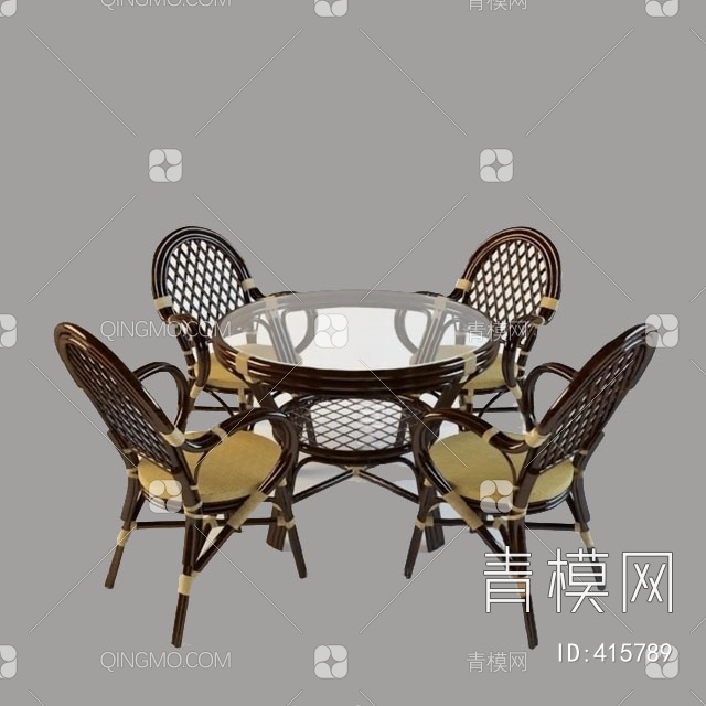 户外桌椅3D模型下载【ID:415789】