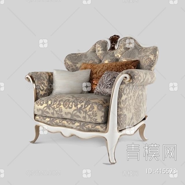 单人沙发3D模型下载【ID:415593】