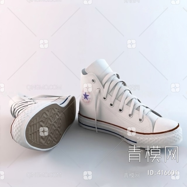 帆布鞋3D模型下载【ID:416601】