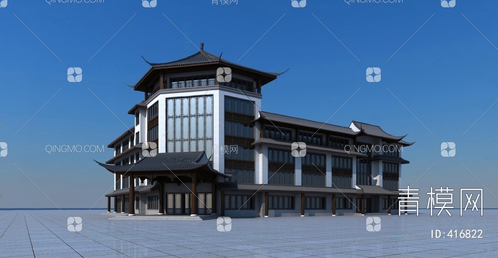 酒店建筑3D模型下载【ID:416822】