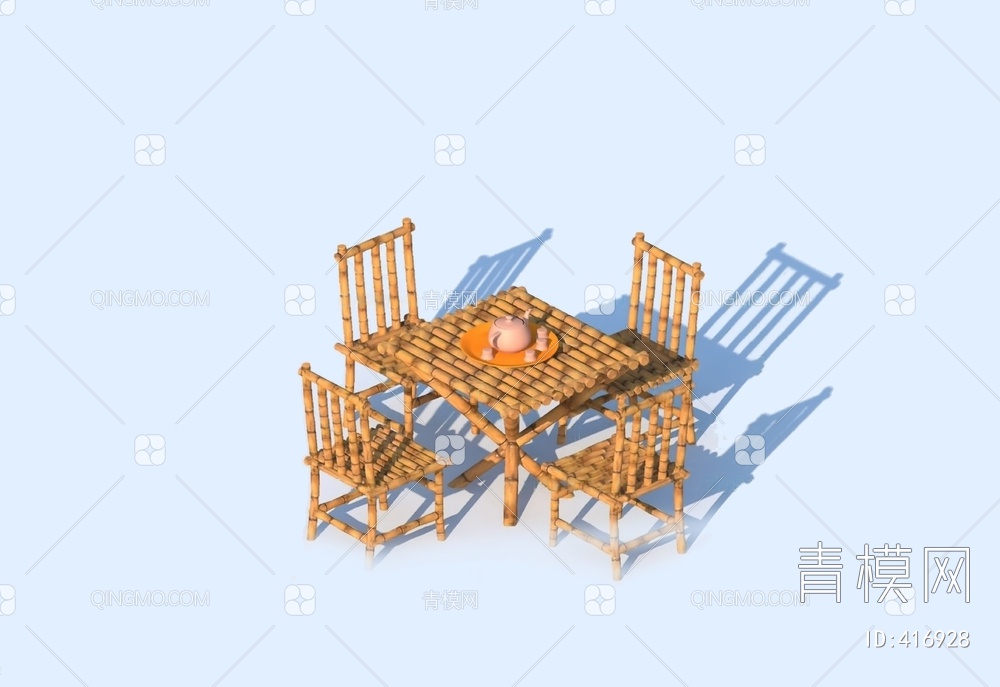 户外桌椅3D模型下载【ID:416928】