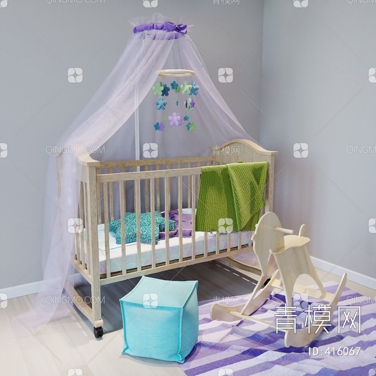 婴儿床3D模型下载【ID:416067】