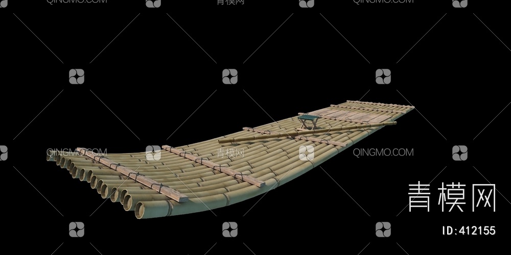 竹筏3D模型下载【ID:412155】