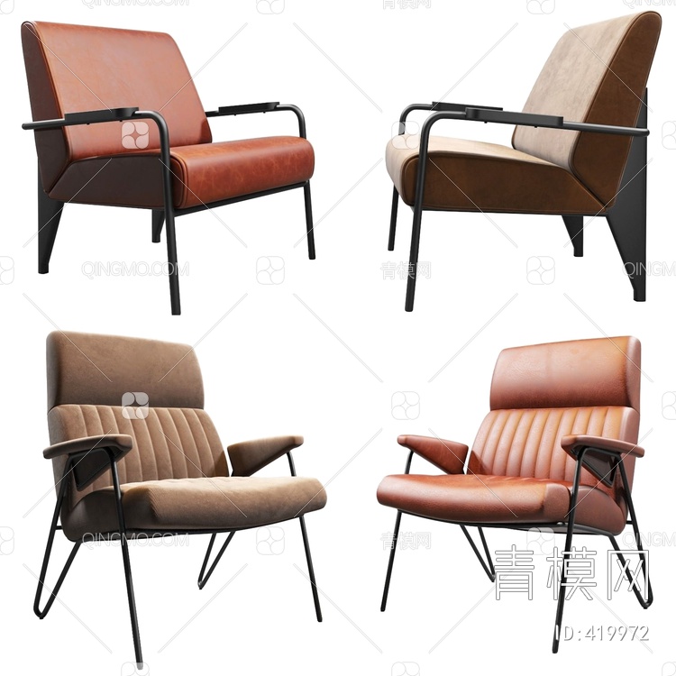 休闲沙发椅组合3D模型下载【ID:419972】