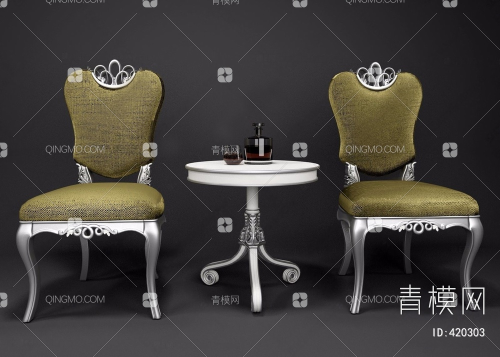 椅子组合3D模型下载【ID:420303】