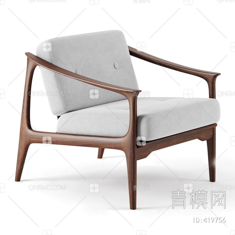 单人沙发椅3D模型下载【ID:419756】
