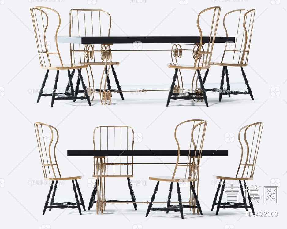 餐桌椅组合3D模型下载【ID:422003】