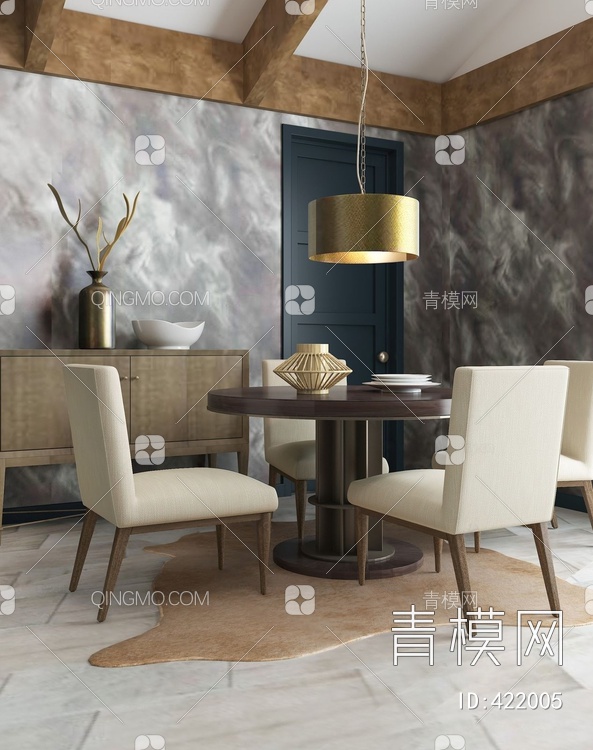 餐桌椅组合3D模型下载【ID:422005】