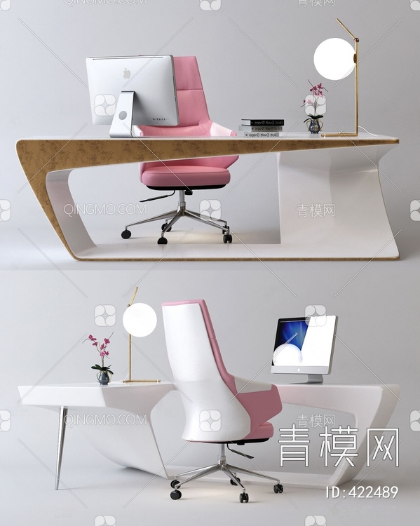 书桌椅组合3D模型下载【ID:422489】
