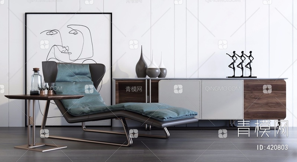 休闲躺椅3D模型下载【ID:420803】