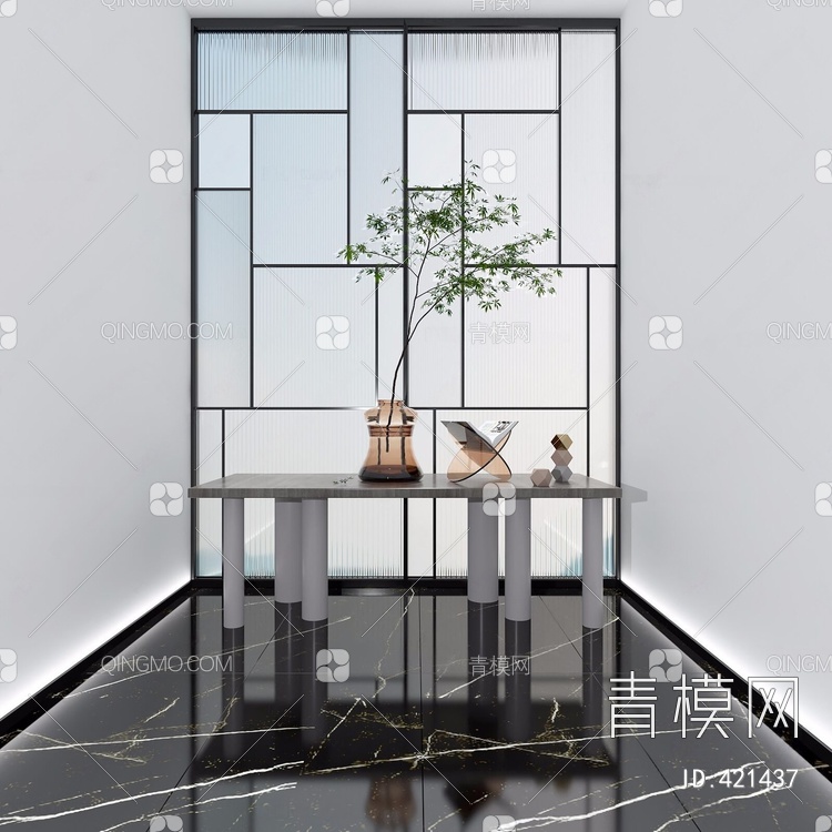端景盆栽植物摆件3D模型下载【ID:421437】