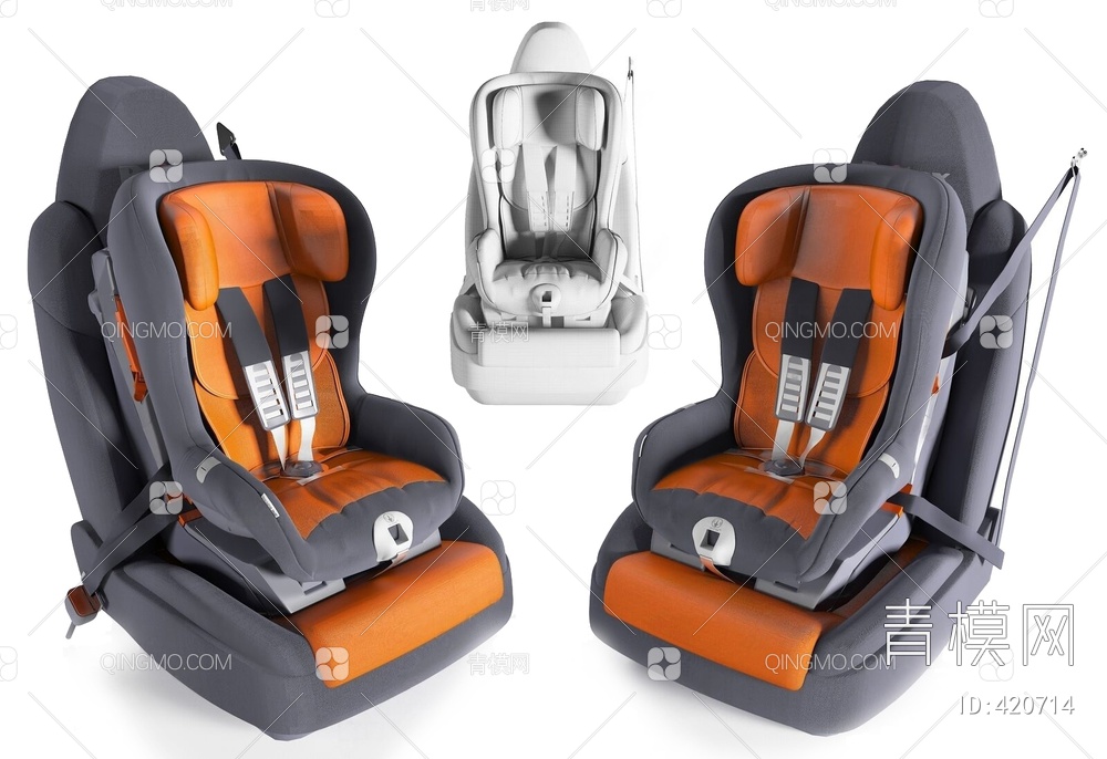 儿童汽车安全座椅3D模型下载【ID:420714】
