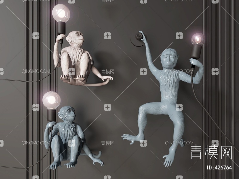 猴子雕塑灯3D模型下载【ID:426764】