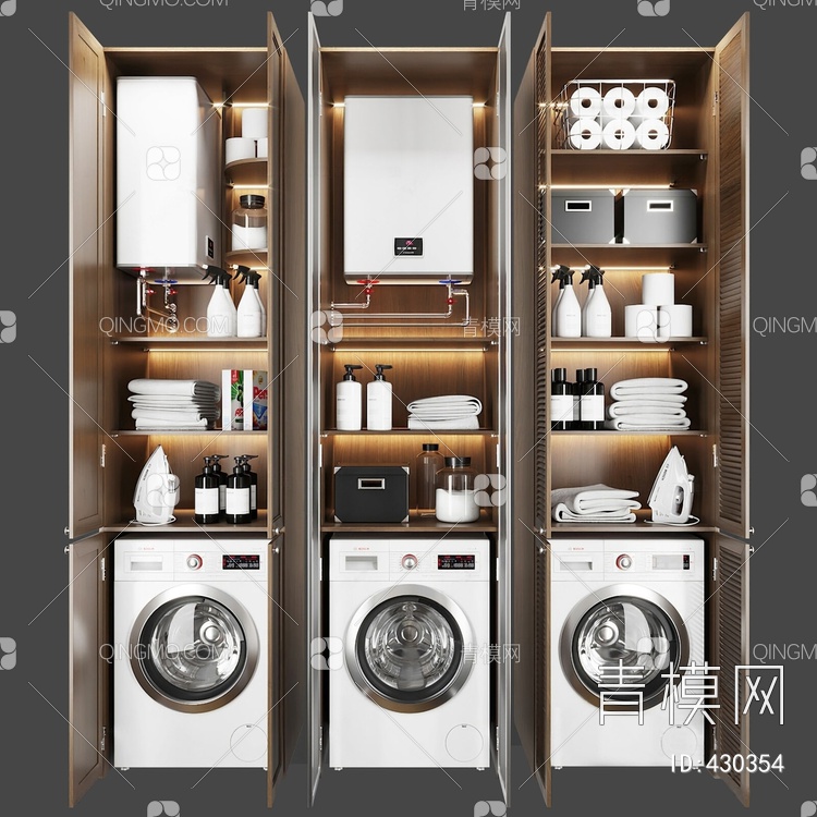 洗衣房衣柜3D模型下载【ID:430354】